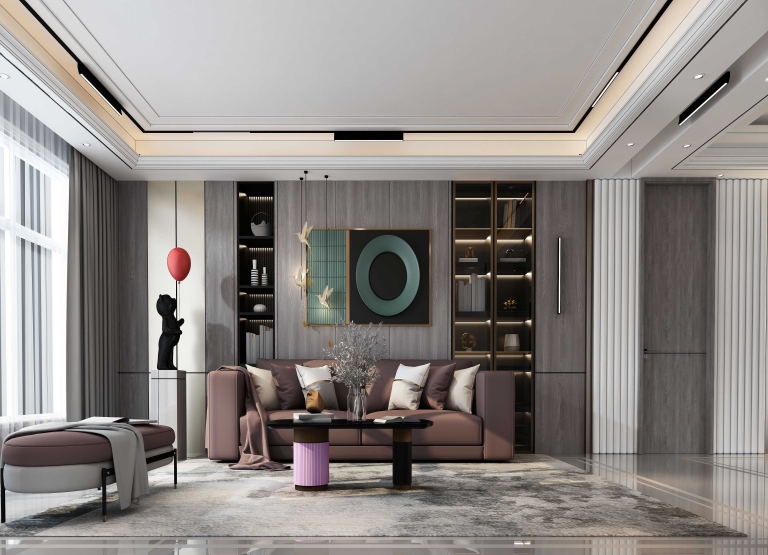 金屬條鑲嵌門裝修風(fēng)格全屋定制效果圖